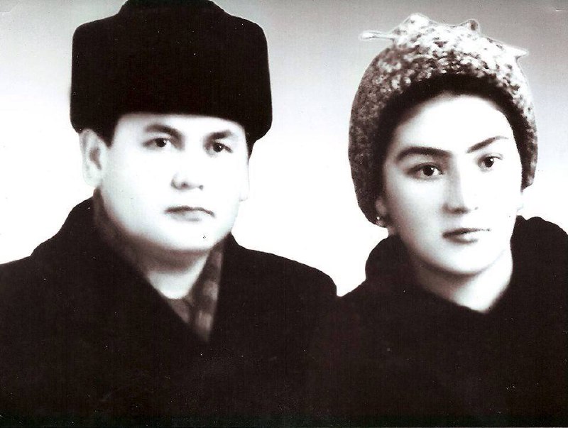 Giyas Yakubovich Umarov with his wife Nabira Shamsieva, mid 1950s