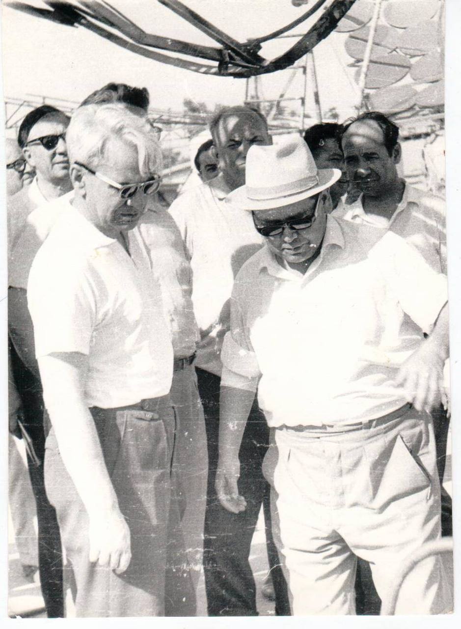 Visit of M.V. Keldysh to the Heliopolygon, 1966